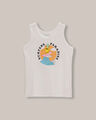 Tank Top Amarilla Con Gráfico,BLANCO